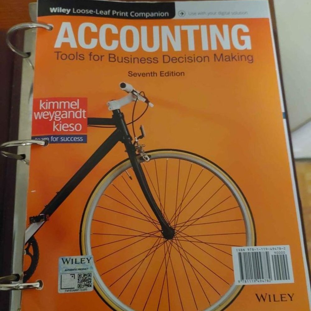 Wiley Accounting Tools For Business Decision Making 7th Edition
